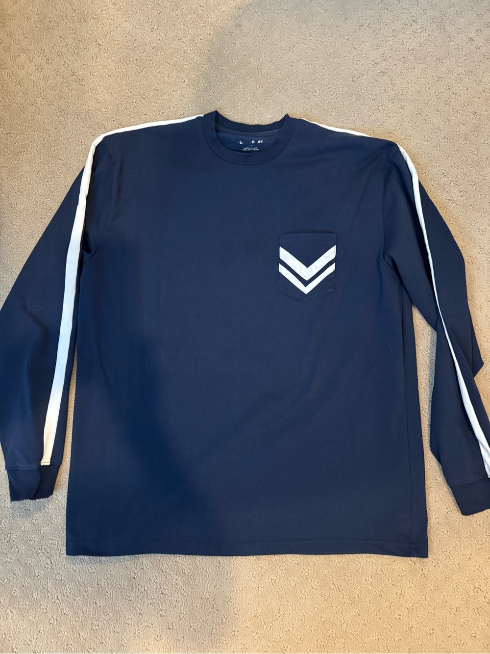 Tory Sport Navy Long-Sleeve Tunic with White Stripe Detail